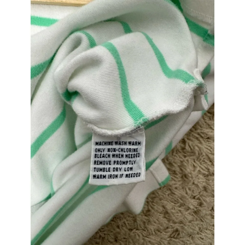 VTG Polo Ralph Lauren Men's Green‎ And White Stripe Polo Shirt Size XXL Preppy